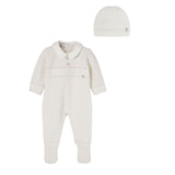 Paz Cream Knit Collar Footie Set