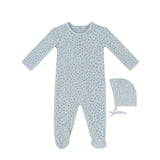 Kipp Dark Blue Whispering Blooms Footie & Hat Set
