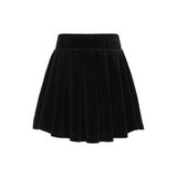 Little Parni Black Velour Pleated Skirt