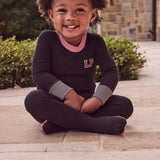 Little Parni Black Varsity Footie