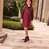 Little Parni Burgundy Taffeta Jumper