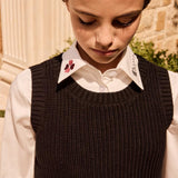 Little Parni White Embroidered Teen Shirt