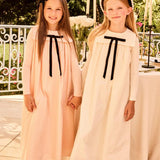 Little Parni Ivory Taffeta Maxi Bow Jumper