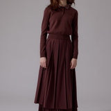 Soir Brown Kelsey Midi Skirt