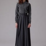 Soir Grey Lyla Midi Skirt