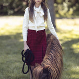 Kipp Cranberry Leslie Wool Skirt