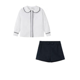 Nou Nelle Navy Piped Short Set