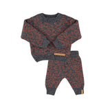 Piupiuchick Dark Grey Animal Print Knit Set
