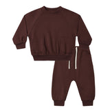 Quincy Mae Black Cherry Pocket Sweat Set