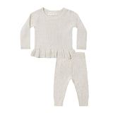 Quincy Mae Heathered Oatmeal Knit Set