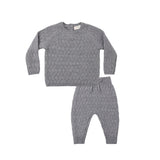 Quincy Mae Heathered Slate Knit Set