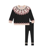Papillon Black Fair Isle Knit Set