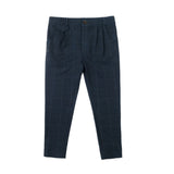 Cottier Navy Elliot Tartan Slim Pants