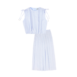 Valentina Blue Striped Linen Set