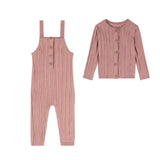 Minimoi Mauve 3D Striped Knit Set
