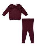 Teela Burgundy Ruffle Set