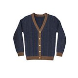 Klai Navy Ford Cable Cardigan