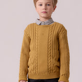 Cottier Mustard Sean Cable Knit Sweater