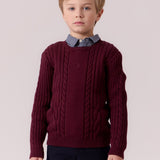 Cottier Cranberry Sean Cable Knit Sweater