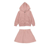 Bonjoy Pink Terry Zip-up/Skirt Set