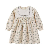 Nou Nelle Cream Corduroy Floral Dress