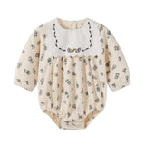 Nou Nelle Cream Corduroy Floral Romper
