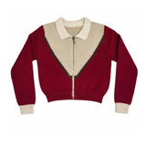 Cottier Crimson Delilah Knit Zip Up