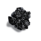 Halo Luxe Black Cotton Candy Organza Printed Scrunchie