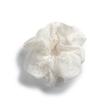 Halo Luxe White Cotton Candy Organza Printed Scrunchie