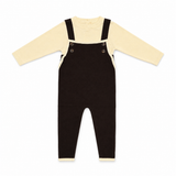 Teela Chocolate Knit Trim Overall Set