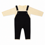 Teela Ivory Knit Trim Overall Set