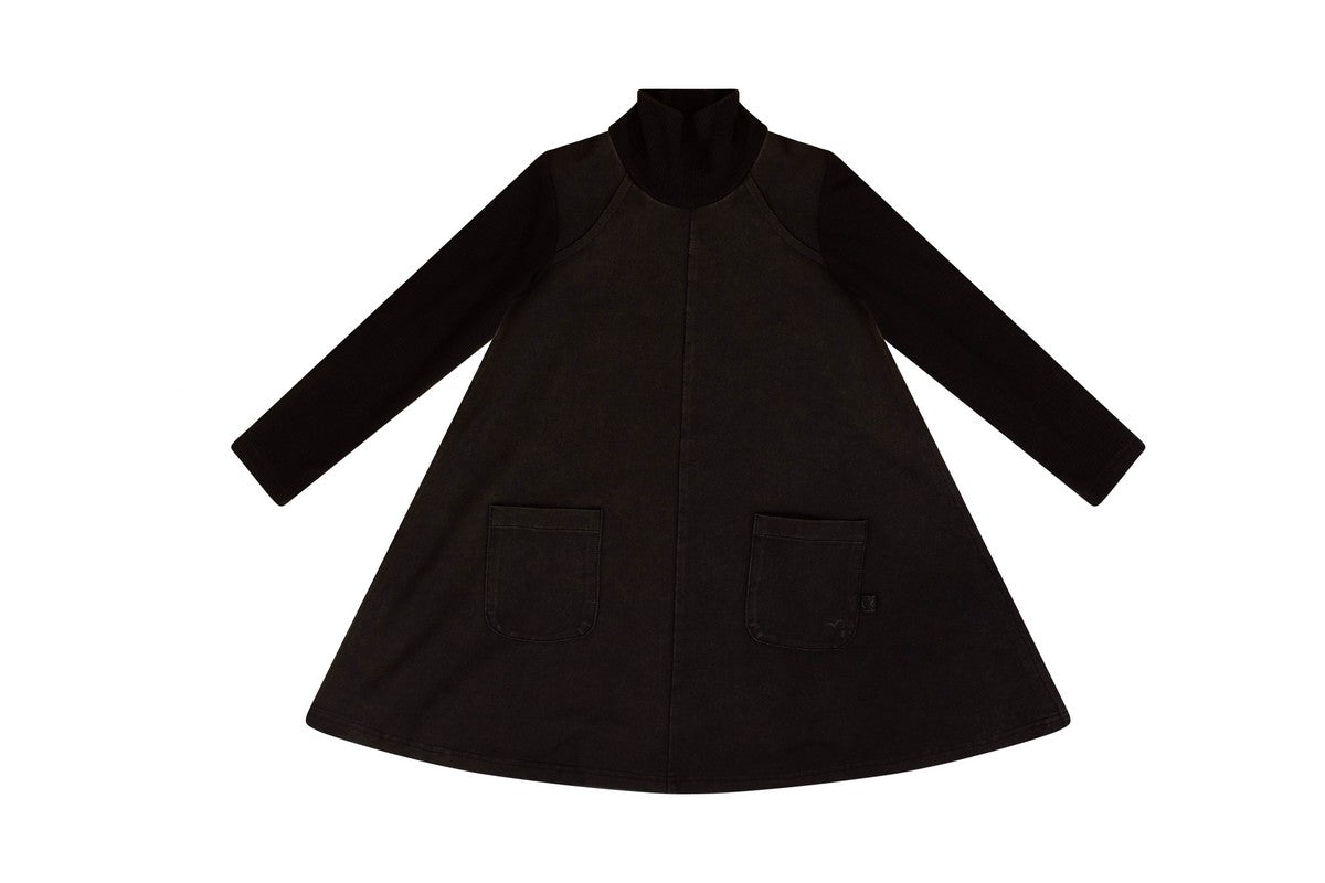 Crew Black Denim Rib Dress