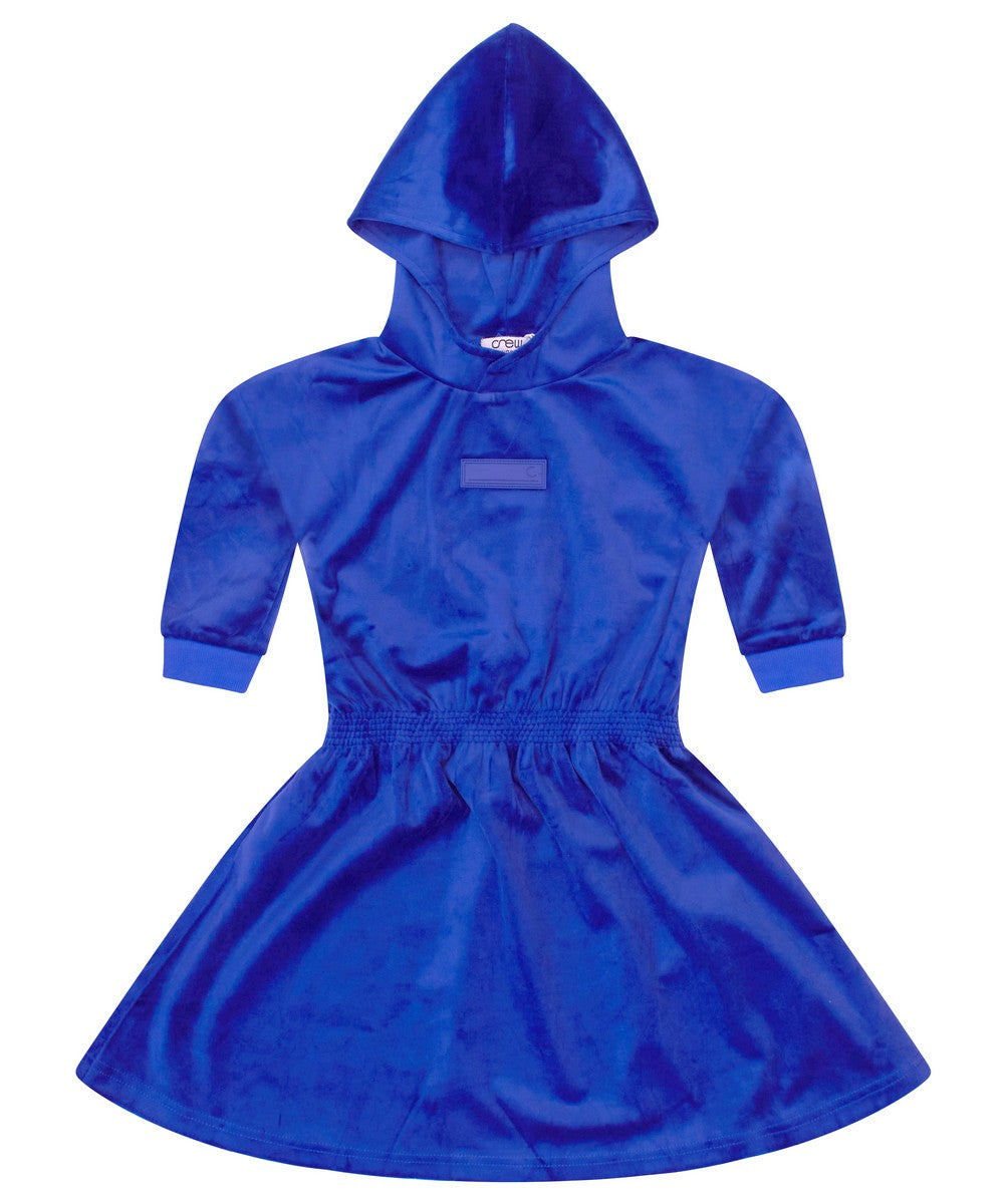 Crew Blue Velour Gathered Dress