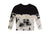 Crew White Cable Dip Dye Sweater