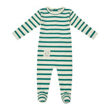 Crew Green Roe Stripe Footie