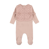 Bee & Dee Mauve Crochet Vest Footie Set