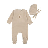 Bee & Dee Coffee Crochet Velour Footie Set