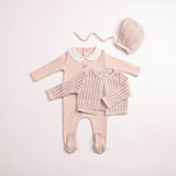 Bee & Dee Mauve Delicata Ensemble Footie Set