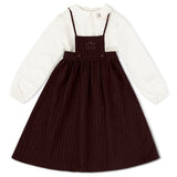 La Nina Burgundy Pinstripe Jumper and Logo Shirt