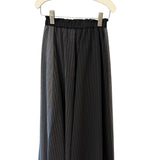 Venera Arapu Black Pinstripe Drift Core Midi Skirt