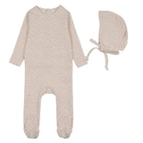 Lilette Cream/Mauve Mini Flora Print Footie Set