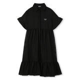 DKNY Black Mesh Collar Dress