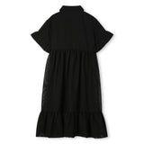 DKNY Black Mesh Collar Dress