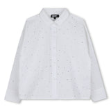 DKNY White Rhinestones Shirt