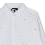 DKNY White Rhinestones Shirt