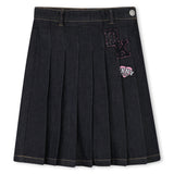 DKNY Denim Patches Pleated Skirt