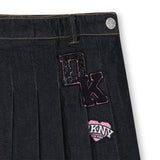 DKNY Denim Patches Pleated Skirt