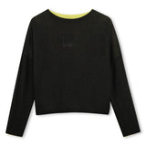 DKNY Yellow Black Reversible Sweater