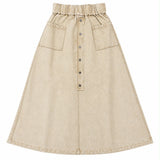 Teela Taupe Twill Maxi Skirt