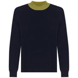 G-Degree Navy Colorblock Ribbed Mock Neck